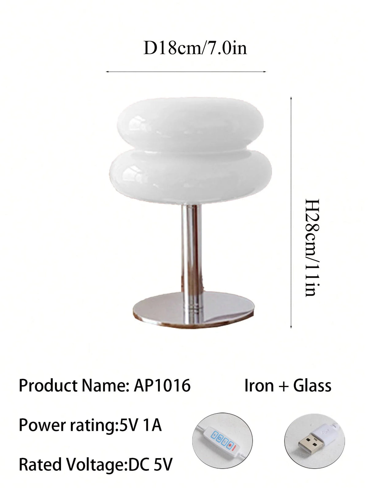 LED Table Lamp Macaron Glass Lustre Trichromatic Dimming Living Room Bedroom Study Atmosphere Lamps Eye Protection Night Light