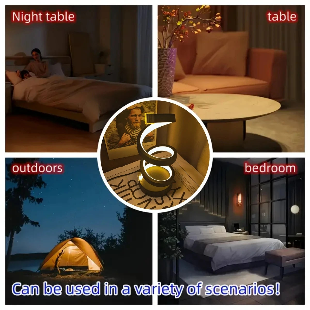 Spiral Table Lamp, Modern Creative Design, Suitable for Home Decoration, Suitable for Dining Room, Living Room, Bedroom