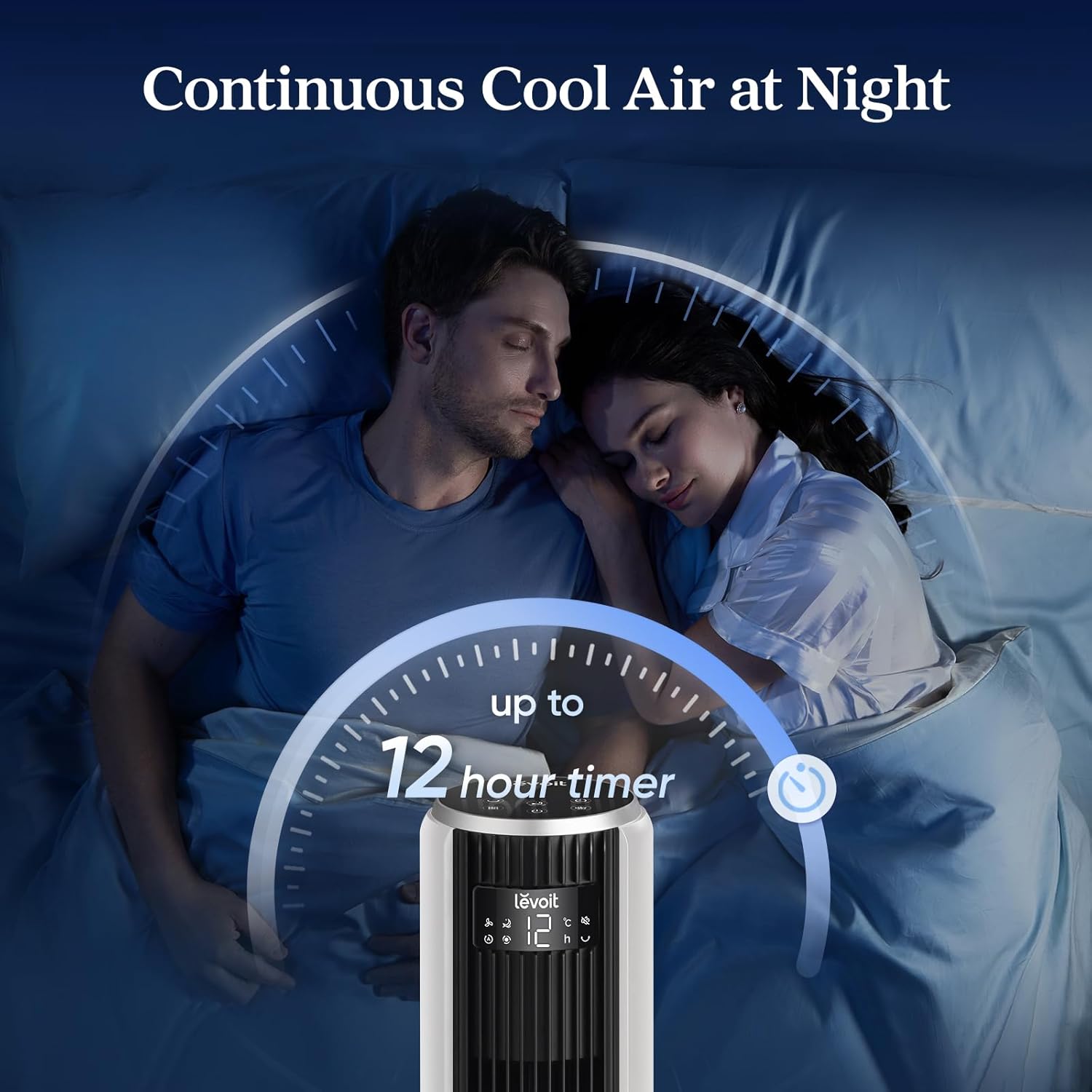 Silent Tower Fan, 5.5W-26W Energy Saving Fan for Bedroom & Home