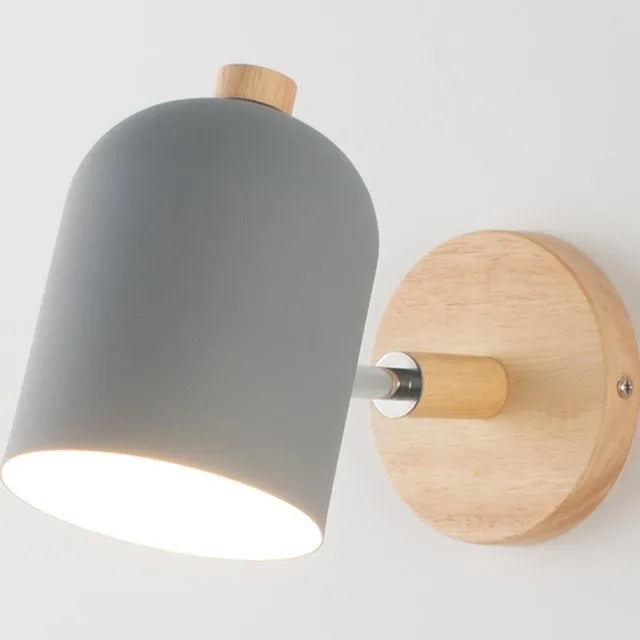 Room Wall Lights Wall Decor Nordic Bedside Wall Lamps Macaroon Steering Head Wood Hanging Sconce Living/Bedroom Reading Lighting
