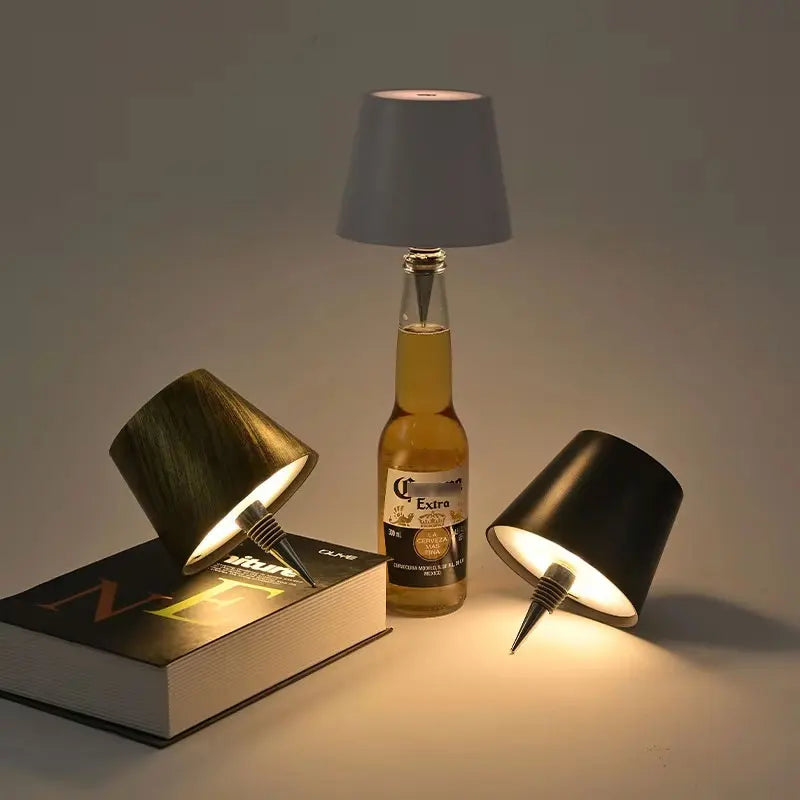 LED Bottle Lamp Creative Headlight Embedded Portable Rechargeable RGB Dimmable for Bar Restaurant Camping Decor