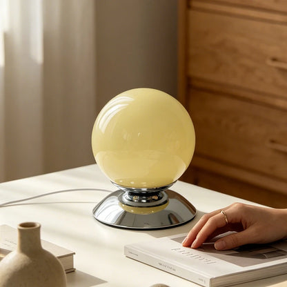 Globe Plinth Glass Table Lamp Italian Geometric Retro Bedside Lamp 3 Color Temperature Coffee Table Homestay Decor Table Lamp