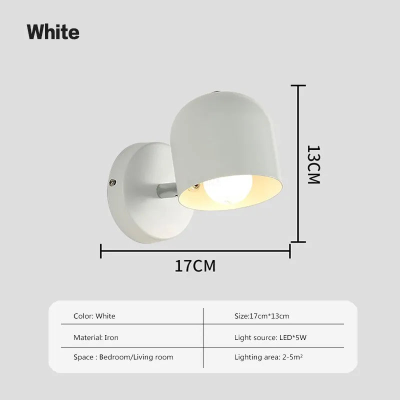 Room Wall Lights Wall Decor Nordic Bedside Wall Lamps Macaroon Steering Head Wood Hanging Sconce Living/Bedroom Reading Lighting