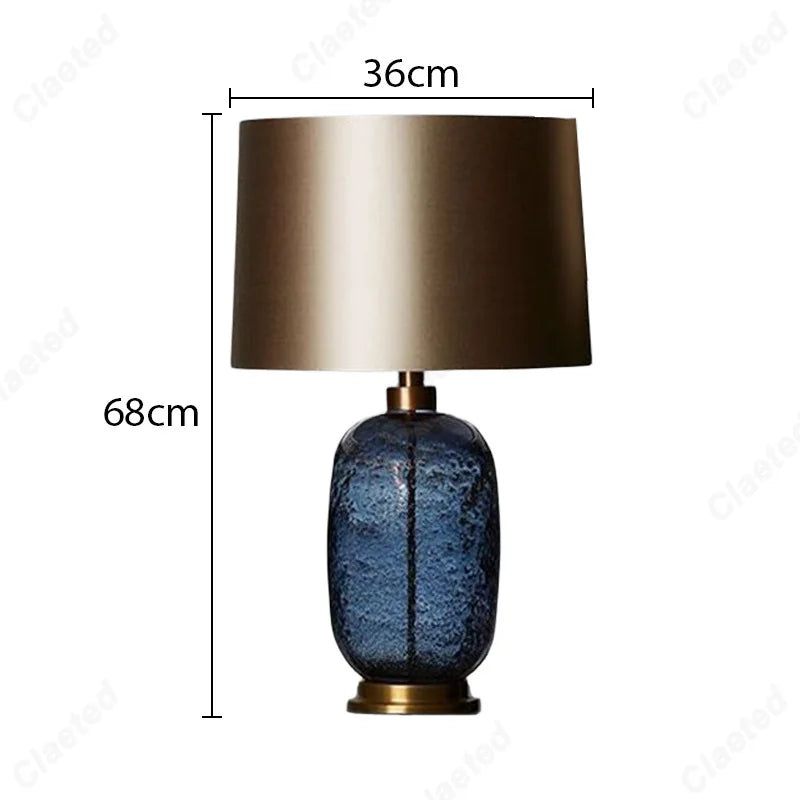 Modern Minimalist LED European Glass Table Lamp Hotel Guest Room Living Room Study Bedroom Bedside Decorative Lighting Lamps