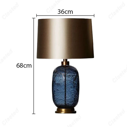 Modern Minimalist LED European Glass Table Lamp Hotel Guest Room Living Room Study Bedroom Bedside Decorative Lighting Lamps