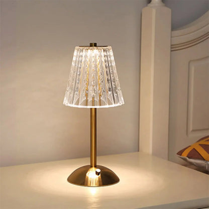 Table Lamp Bedroom, Bedside Lamp Light Luxury Diamond Crystal Lamp High-End Atmosphere Lamp Charging Touch Small Night Lamp