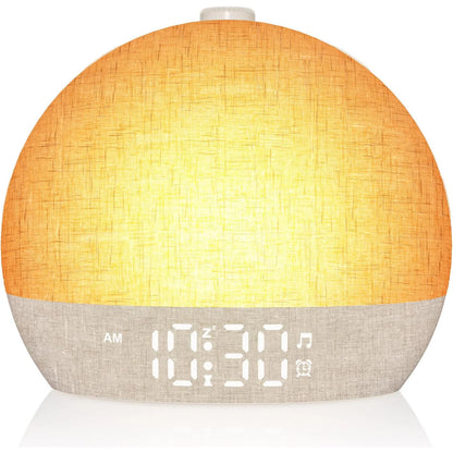 Wake‑Up Light Alarm Clock Sunrise Simulation RGB Night Lamp White Noise Sound Machine Dimmable Digital Clock Snooze Sleep Timer