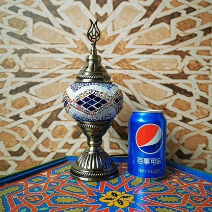 2026 Classical Turkish Stained Glass Lampshade Romantic Mosaic Retro Table Lamp Bedroom Study Cafe Homestay Decoration Table Lam