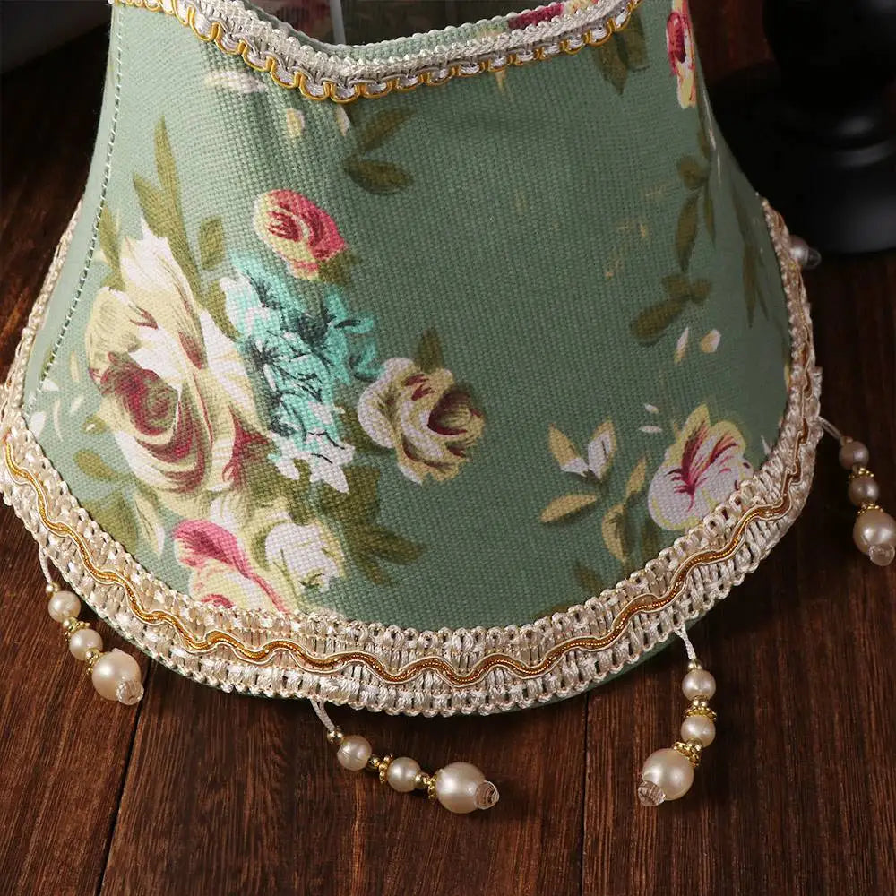E27 Table Lamp Shade 25CM Pearl Tassel Wall Lamp Cover Shading Luxury Floor Lamp Dust Cover Bedroom Wall