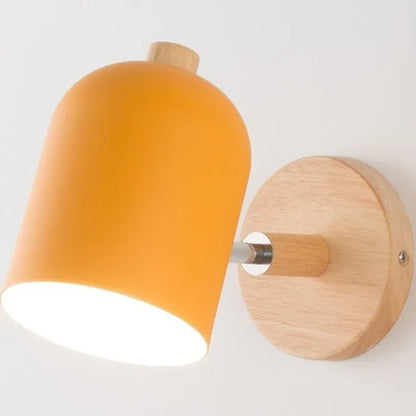 Room Wall Lights Wall Decor Nordic Bedside Wall Lamps Macaroon Steering Head Wood Hanging Sconce Living/Bedroom Reading Lighting
