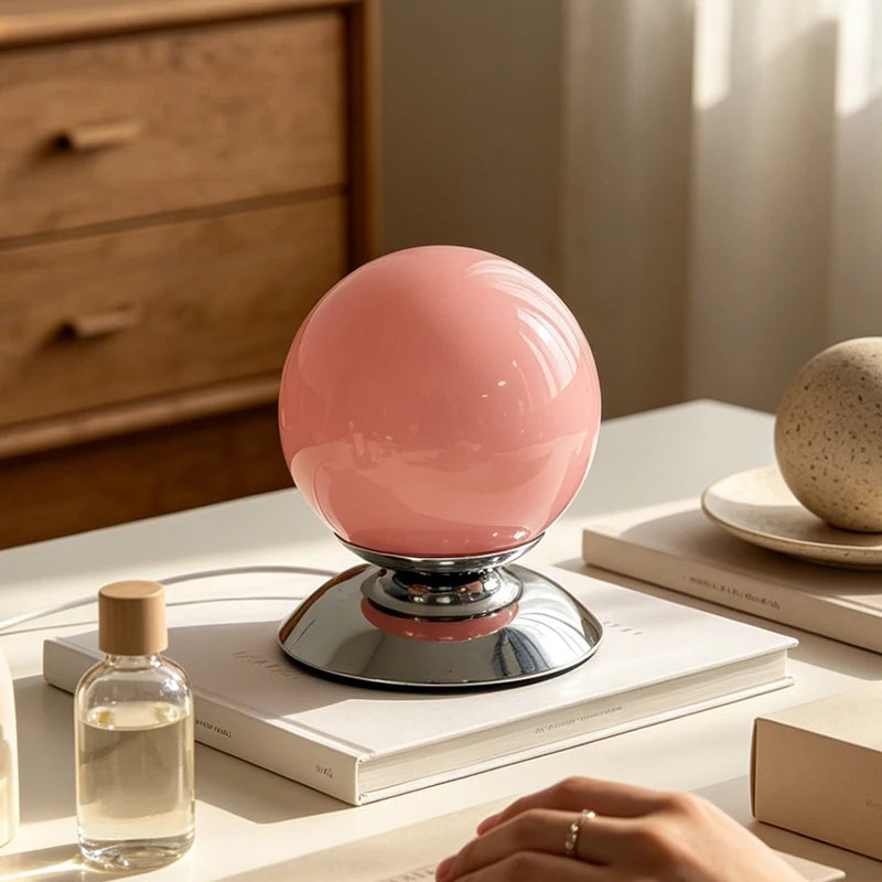 Globe Plinth Glass Table Lamp Italian Geometric Retro Bedside Lamp 3 Color Temperature Coffee Table Homestay Decor Table Lamp