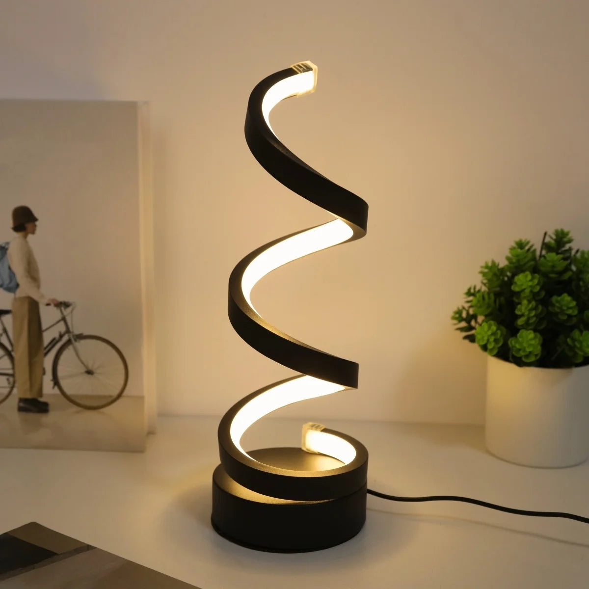 Spiral Table Lamp, Modern Creative Design, Suitable for Home Decoration, Suitable for Dining Room, Living Room, Bedroom