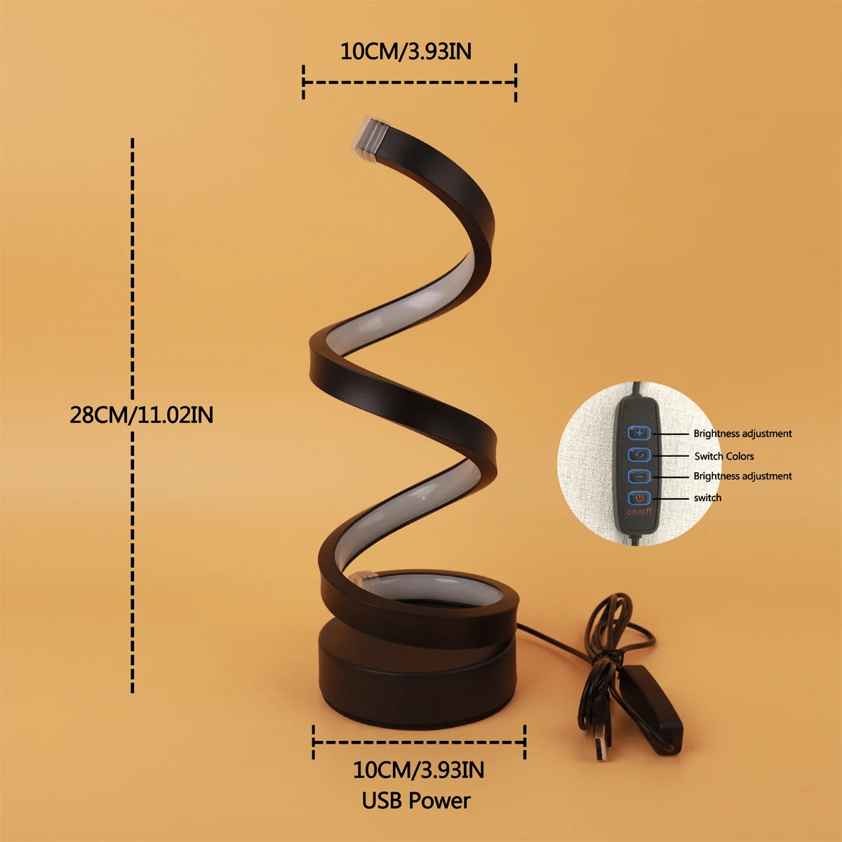 Spiral Table Lamp, Modern Creative Design, Suitable for Home Decoration, Suitable for Dining Room, Living Room, Bedroom