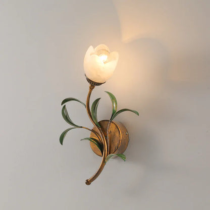 French Wall Lamp Living Room Modern Minimalist Romantic Flower Pastoral Room Flower Bedroom Bedside Wall Light Retro Lamp