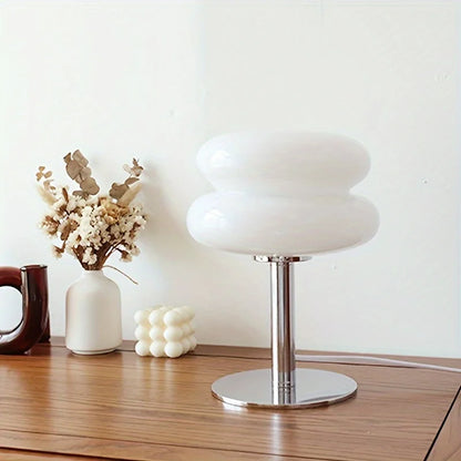 Glass bedside table lamp, bedroom living room retro decoration small LED lamp，Home decoration atmosphere dyeing table lamp