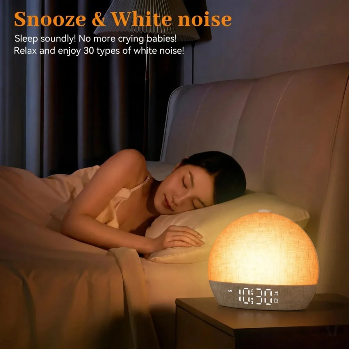 Wake‑Up Light Alarm Clock Sunrise Simulation RGB Night Lamp White Noise Sound Machine Dimmable Digital Clock Snooze Sleep Timer