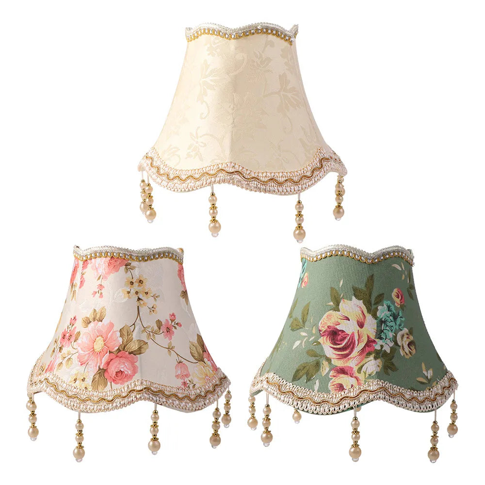 E27 Table Lamp Shade 25CM Pearl Tassel Wall Lamp Cover Shading Luxury Floor Lamp Dust Cover Bedroom Wall