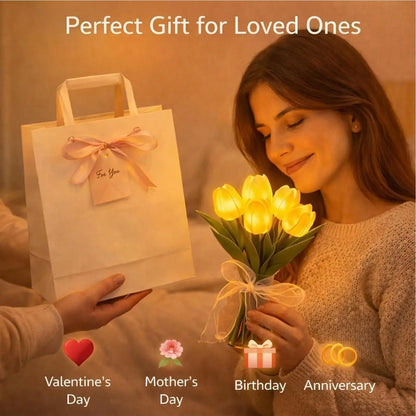 tulip shaped Floral Lamp Romantic Decorative Desk LED Night Light For Home Living Room Bedroom Indoor Outdoor Table Bedside