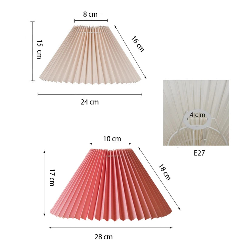 Table Lamp Cover DIY Pleated Lamp cover Wall Lamp/floor Lamp/pendant lamp Handmade Cloth cover Washable E27 Lighting Accessories
