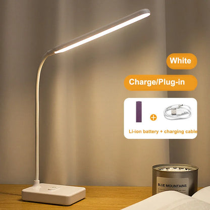 LED Table Lamp Dimmable Touch Night Light Eye Protection Foldable Table Lamp USB Rechargeable Study Reading Light Bedside Lamp
