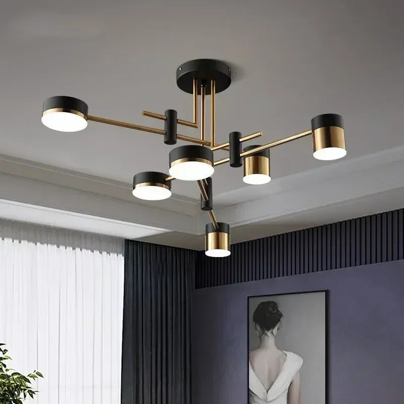 Modern Home Decoration Pendant Light Simple Fashionable Nordic Black Gold Led Lamp Living Room Dining Bedroom Salon Chandeliers