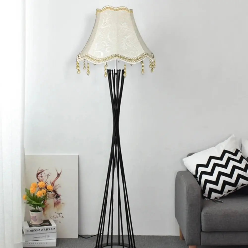 E27 Table Lamp Shade 25CM Pearl Tassel Wall Lamp Cover Shading Luxury Floor Lamp Dust Cover Bedroom Wall