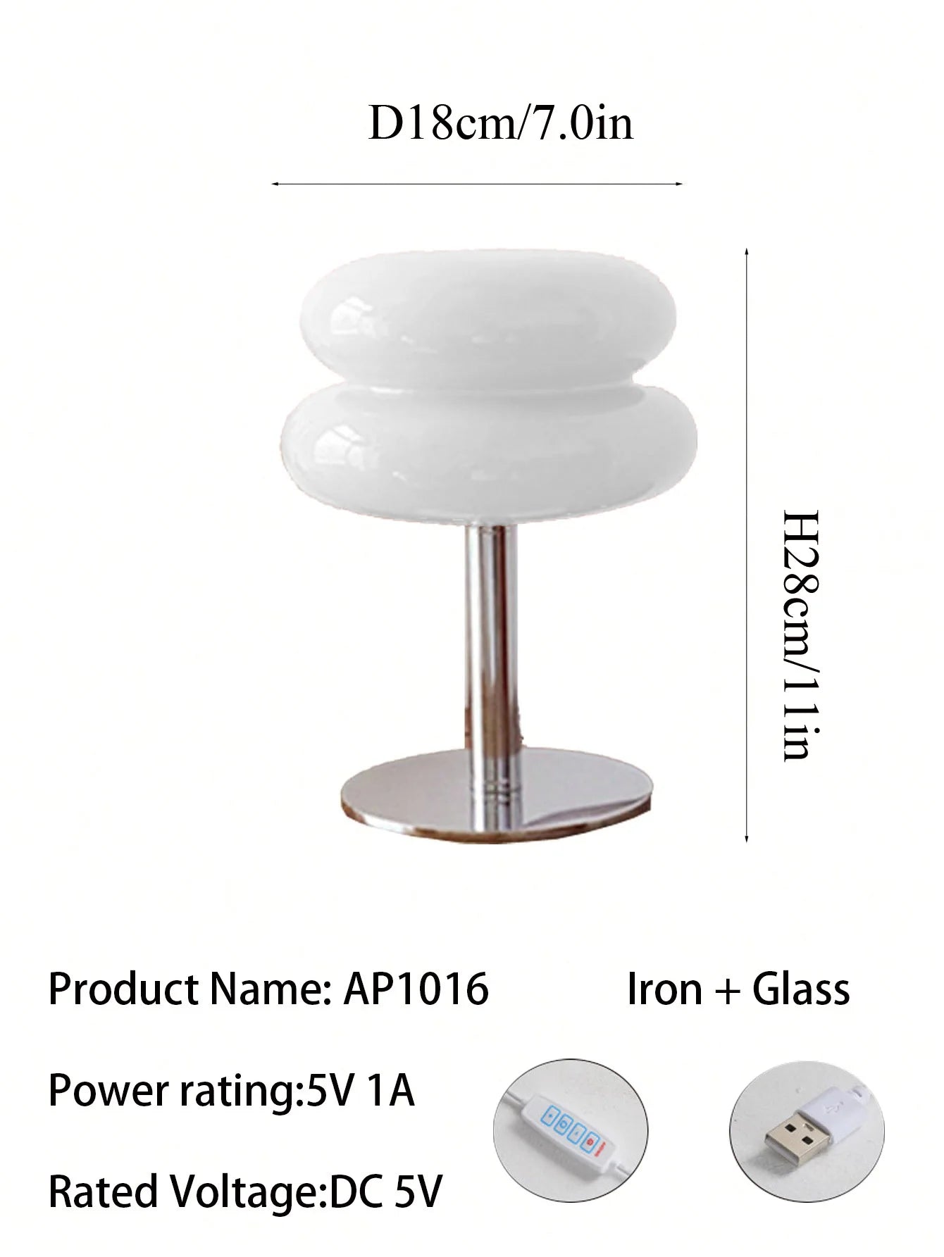 LED Table Lamp Macaron Glass Lustre Trichromatic Dimming Living Room Bedroom Study Atmosphere Lamps Eye Protection Night Light