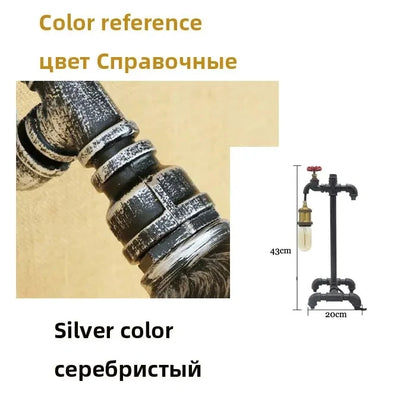 Loft Retro Industrial Wind Table Lamp Creative Led  Desk lamp Bar Cafe Study Bedroom Water Pipe Decorative Lamp