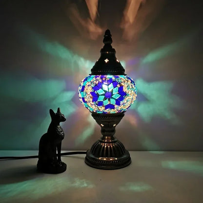 2026 Classical Turkish Stained Glass Lampshade Romantic Mosaic Retro Table Lamp Bedroom Study Cafe Homestay Decoration Table Lam