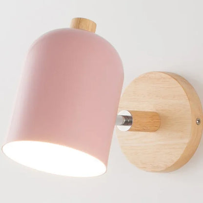 Room Wall Lights Wall Decor Nordic Bedside Wall Lamps Macaroon Steering Head Wood Hanging Sconce Living/Bedroom Reading Lighting