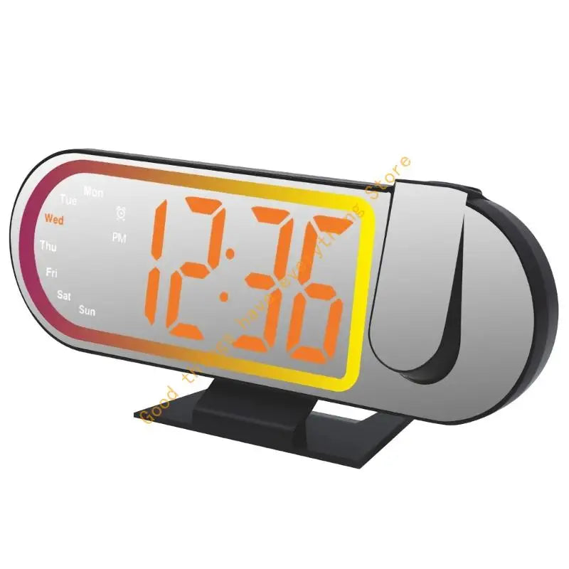 Modern Electronic Clock With Surrounding Light Consequences And Wall Ceiling Time Projection Feature 55KF
