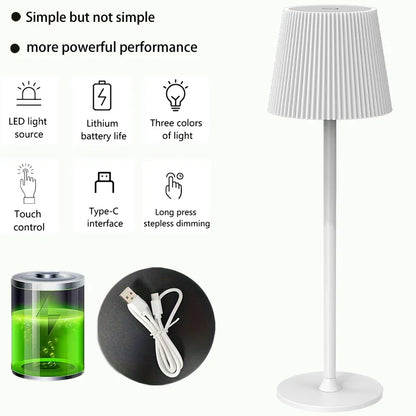 Striped Table Lamp Rechargeable Dimmable For Living Room Bedroom Study Office Dining Table Indoor Lighting LED Desk Lamp
