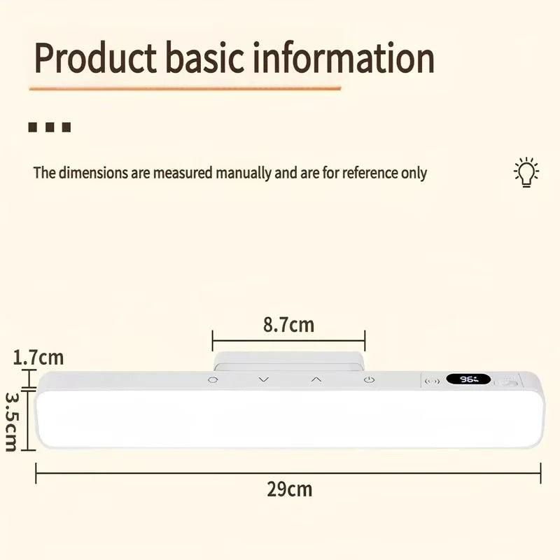 Touch Table Lamp Magnetic Desk Lamp Bulit-in Rechargeable Battery for Reading Cabinet Mirror Bedside Rechargeable Night Lights