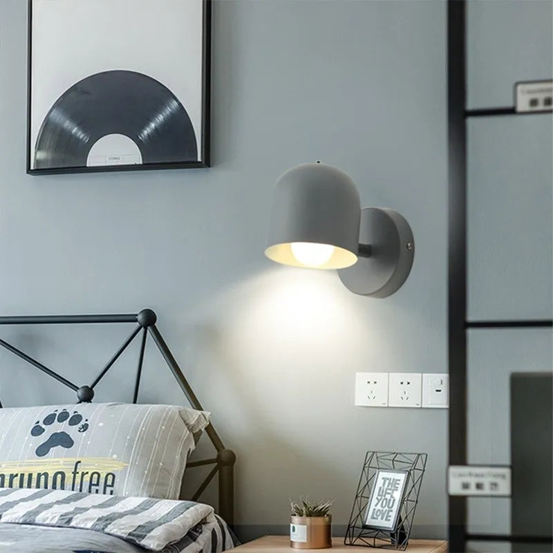 Room Wall Lights Wall Decor Nordic Bedside Wall Lamps Macaroon Steering Head Wood Hanging Sconce Living/Bedroom Reading Lighting