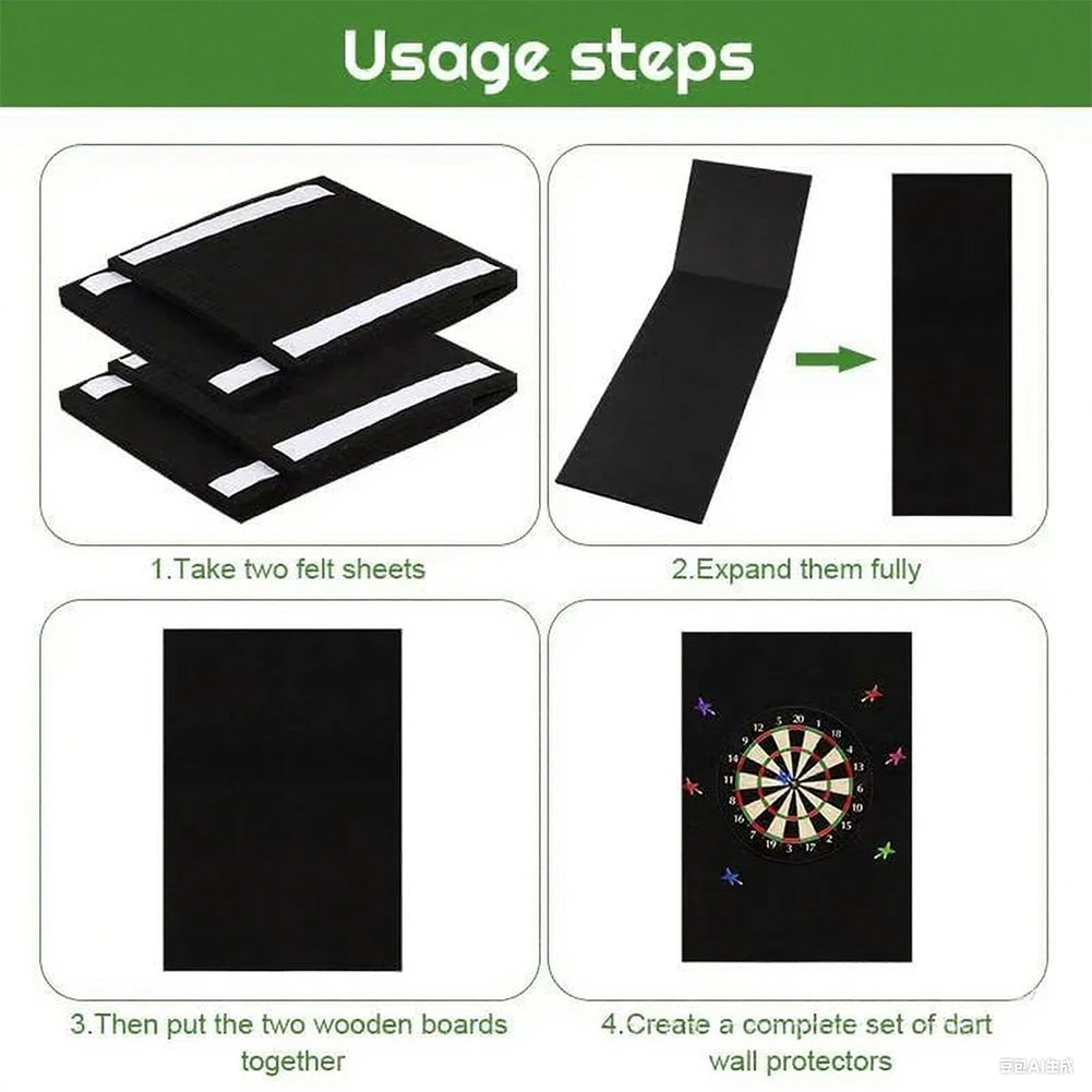 Dartboard Wall Protector Self-Adhesive Dartboard Border Felt Wall Protector for Standard Size Dartboards Prevents Wall Damage