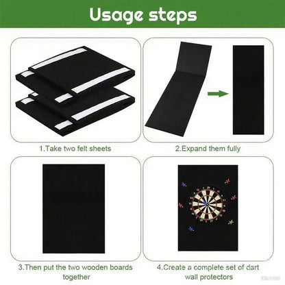 Dartboard Wall Protector Self-Adhesive Dartboard Border Felt Wall Protector for Standard Size Dartboards Prevents Wall Damage