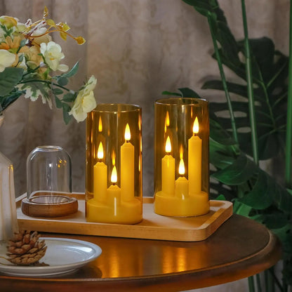 3 In1 Flameless LED Taper Candles Battery