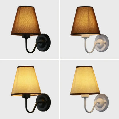 LED Fabric Retro Wall Lamp Indoor Lighting Modern E27 Fabric Wall Lamp Family Bedroom Bedside Hotel Lamp