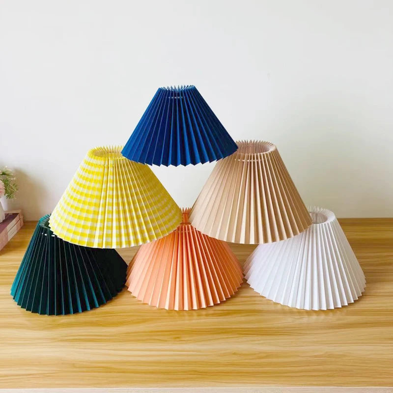Table Lamp Cover DIY Pleated Lamp cover Wall Lamp/floor Lamp/pendant lamp Handmade Cloth cover Washable E27 Lighting Accessories