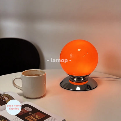 Globe Plinth Glass Table Lamp Italian Geometric Retro Bedside Lamp 3 Color Temperature Coffee Table Homestay Decor Table Lamp