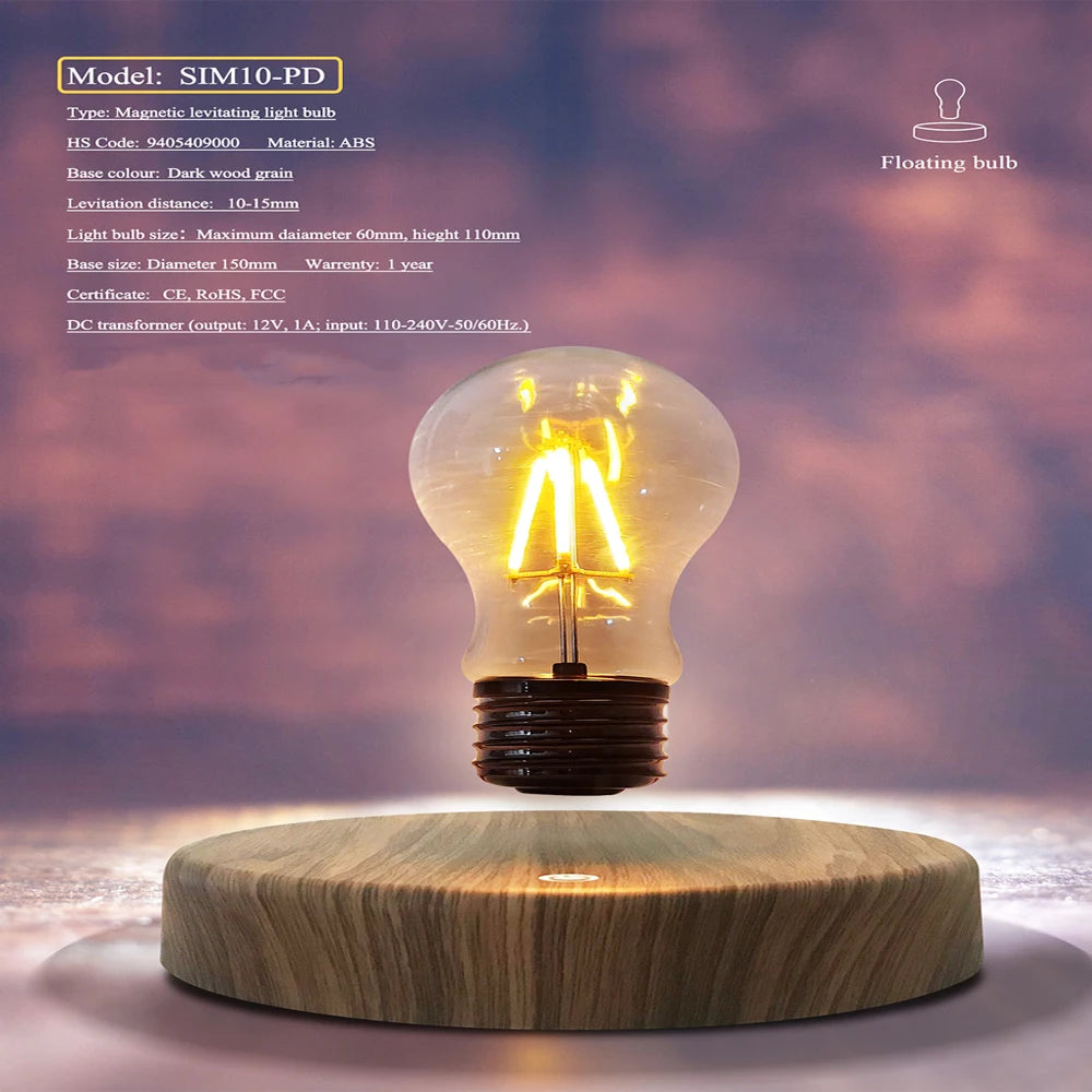 Magnetic Levitation Lamp Creativity Floating Glass LED Bulb Home Office Desk Decoration Birthday Gift Table Novelty Night Light