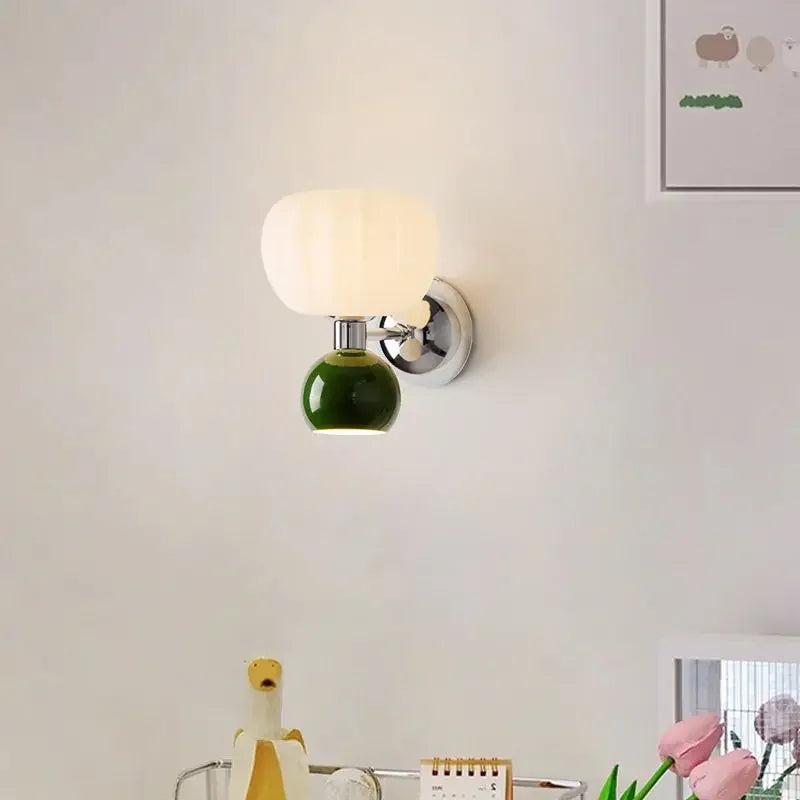 Wall Decor Room Decor Cream Style Creative Middle Lamp Bedroom Bedside Aisle Lamp Balcony Double Head Background Wall Wall Lamp
