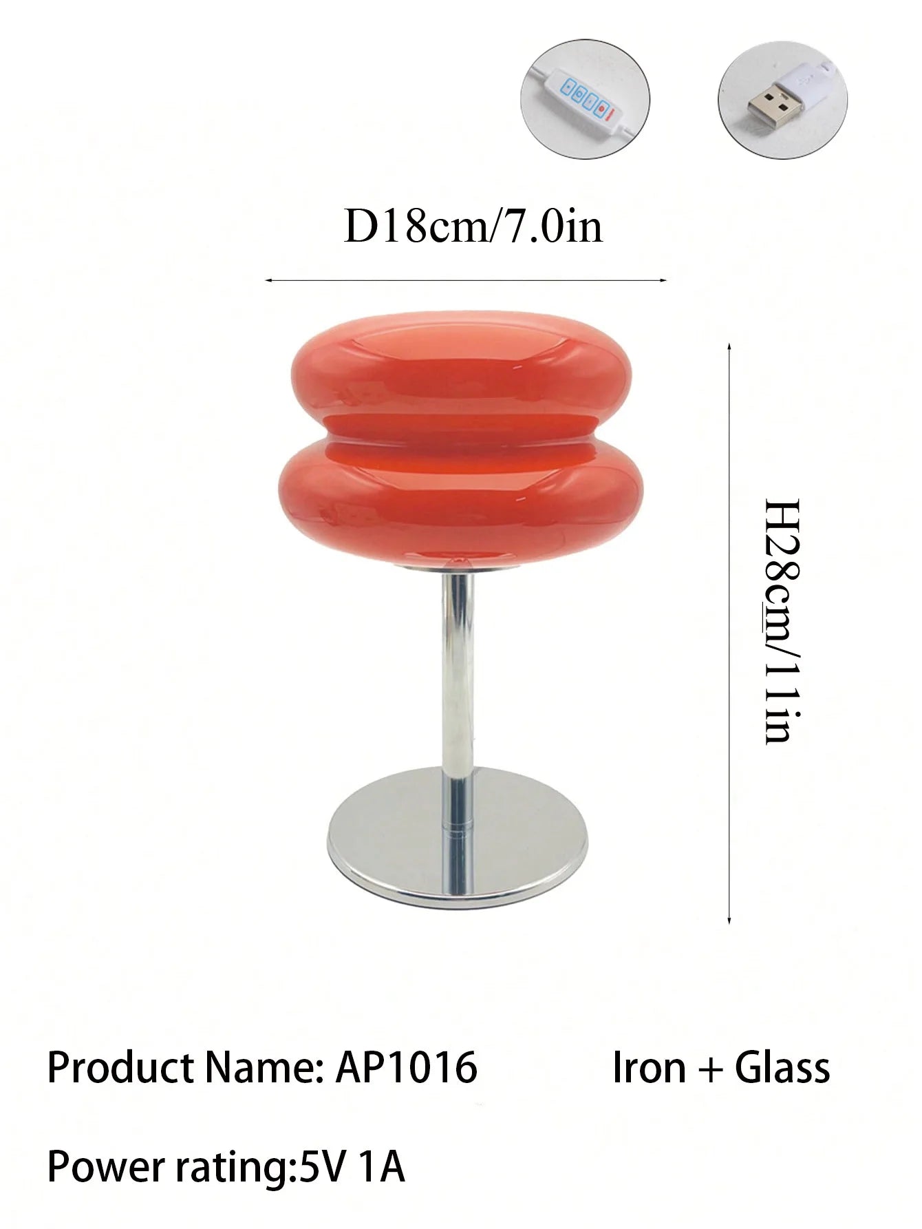 LED Table Lamp Macaron Glass Lustre Trichromatic Dimming Living Room Bedroom Study Atmosphere Lamps Eye Protection Night Light