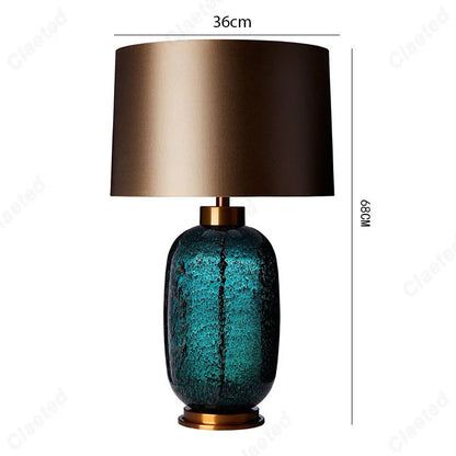 Modern Minimalist LED European Glass Table Lamp Hotel Guest Room Living Room Study Bedroom Bedside Decorative Lighting Lamps
