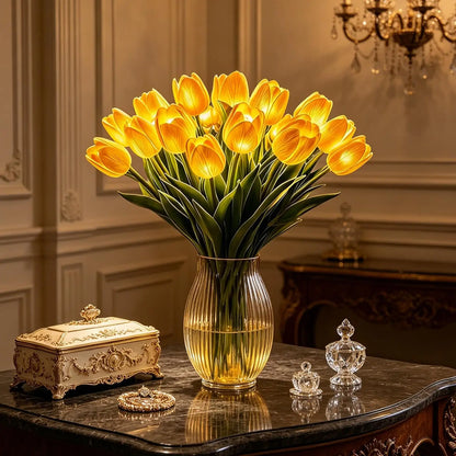 tulip shaped Floral Lamp Romantic Decorative Desk LED Night Light For Home Living Room Bedroom Indoor Outdoor Table Bedside