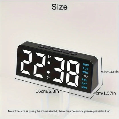 Innovative LED Digital Alarm Clock with Atmosphere Light & Date Display - USB Powered, Adjustable Brightness, Flat Crown Shape