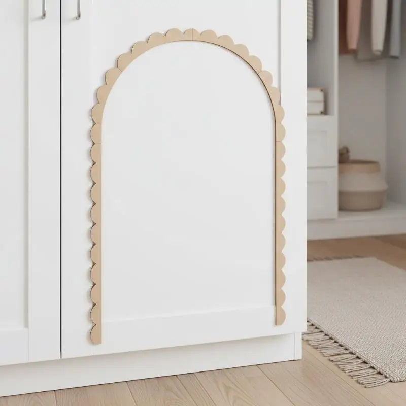 Wood Wall Arch Decor DIY Unfinished Wooden Frame Scalloped Crafts Trim Accent Furniture Molding Kids Room Nursery Decals