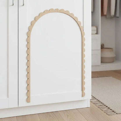 Wood Wall Arch Decor DIY Unfinished Wooden Frame Scalloped Crafts Trim Accent Furniture Molding Kids Room Nursery Decals