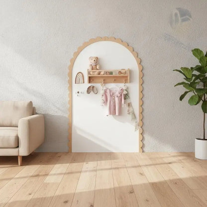 Wood Wall Arch Decor DIY Unfinished Wooden Frame Scalloped Crafts Trim Accent Furniture Molding Kids Room Nursery Decals