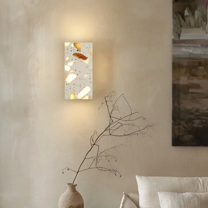 Modern Terrazzo Wall Lamp Wabi Sabi Marble Stone Texture LED Sconce Creative Lighting Fixture for Living Room Bedroom Cafe Decor